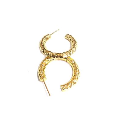 ODM 18K Gold Tube ห่วง Earrings ทองเหลือง การชุบ ทองหล่อ ห่วง Earrings