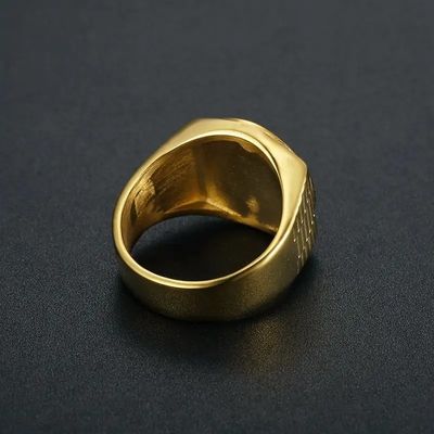 กัลโช่ 18K ทองคําแหวนสี่เหลี่ยม มือ Unisex ขาวคริสตัลคู่แหวน