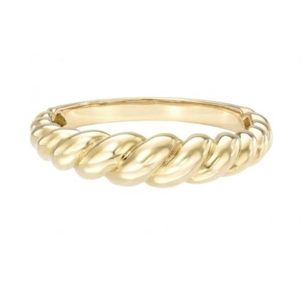 สวยงามบารอค 14K ทองเทียน Twist 925 สเตอร์ลิงเงินแหวนผู้หญิง