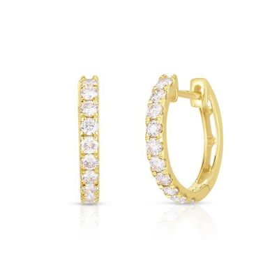 ประเภทของเครื่องประดับ หูหู 18K ทองคํา Plated CZ Sleeper Hoop สําหรับผู้หญิง 925 เงินสเตอร์ลิง