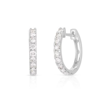 ประเภทของเครื่องประดับ หูหู 18K ทองคํา Plated CZ Sleeper Hoop สําหรับผู้หญิง 925 เงินสเตอร์ลิง