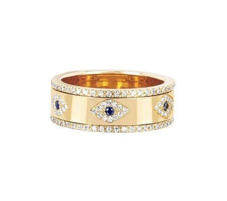 สีฟ้า ซาฟิเรีย สีขาว CZ ตาผู้หญิง วงดนตรีนิรันดร์ ทองแดง Eternity Ring สําหรับผู้หญิง