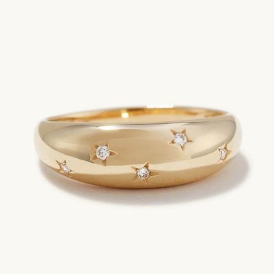 วงดนตรีนิรันดร์ Rings บราซิล 18K ทองคํา เครื่องประดับ ดาว 925 สตอร์ลิ่ง เงิน Dome แหวนผู้หญิง