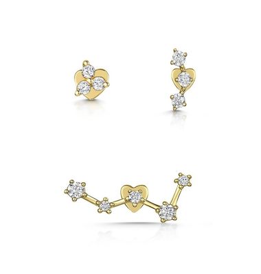OEM Constella Stud Earrings 925 18k สีขาวทองคํา Stud Earrings