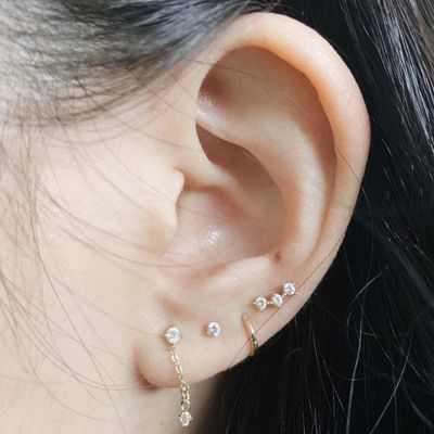 OEM Constella Stud Earrings 925 18k สีขาวทองคํา Stud Earrings
