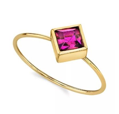14K ทองทองท่วม Cubic เซอร์คอนia คริสตัลแหวน OEM รอยน์สโตนแหวน