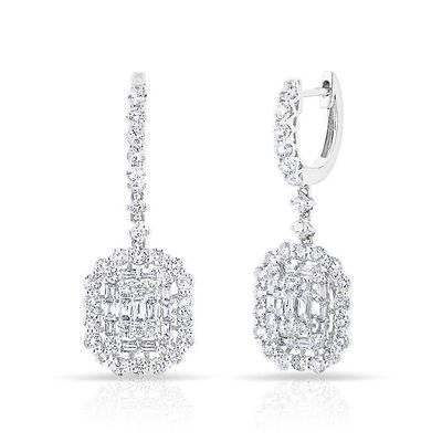 หูหูสีขาว CZ 925 สตอร์ลิงสิลเวอร์ สไตล์คลาสสิค สําหรับการหมั้นและงานแต่ง