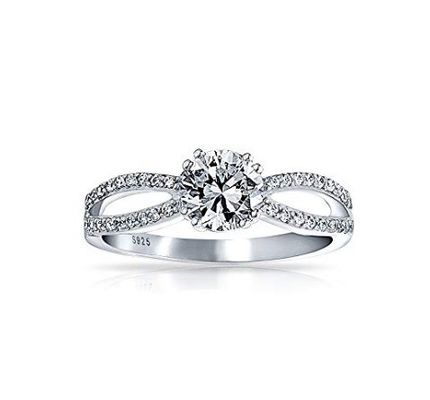 925 สเตอร์ลิง เงินแหวนไมครอน Pave สีขาวทองคํา plated สําหรับผู้หญิง