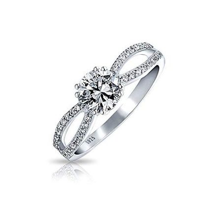 925 สเตอร์ลิง เงินแหวนไมครอน Pave สีขาวทองคํา plated สําหรับผู้หญิง
