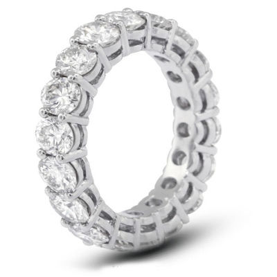 925 สตอร์ลิง เงิน 4 มม CZ Eternity Band แหวน สะอาดต่อสิ่งแวดล้อม ใช่ Plating Rose Gold