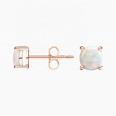 ขายส่งยอดขาย สีขาว Opal 925 Sterling Silver Stud หูหูสําหรับเครื่องประดับผู้หญิง