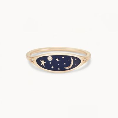 ทําด้วยมือ 18K ทองคํา ชุบ กลางคืน สีฟ้า กลม 925 สเตอร์ลิ่งเงินกลม Brilliant CZ สต็อปแหวนสําหรับสาว