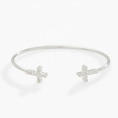 925 14K ทอง Cross แบรนด์เกิ้ล แบรนด์เกิ้ล กับ Pave Crystal เซอร์คอน สําหรับผู้หญิง