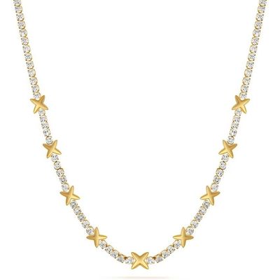OEM คลาสสิก ทองแดง เทนนิส ดาว Pendant Necklace ด้วยหิน Zircon ก้อน Brilliant