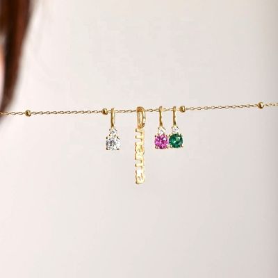 สร้อยคอสีขาว CZ 4mm 925 สร้อยคอสีเงิน สตรี สร้อยคอหินซิรคอน