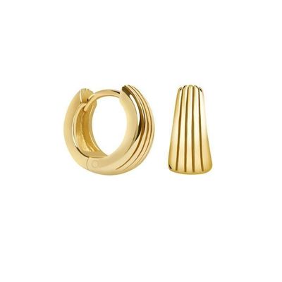 ECO 925 เงินสเตอร์ลิง หูหู Huggie สีขาวทองคําสําหรับวันครบรอบ
