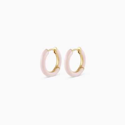 โลโก้ที่กําหนดเอง Chunky 18K Gold ชุบ ห่วง สีเทียมเทอร์คิวาส สี 925 Sterling Silver Huggies หูข้อมือ