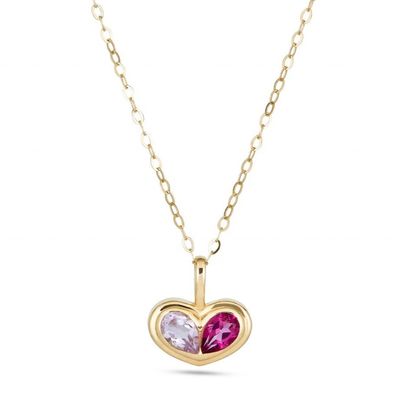 วันวาเลนไทน์ของขวัญ สีสันหัวใจทรงหินแท้ Pendant Necklaces สําหรับการหมั้น