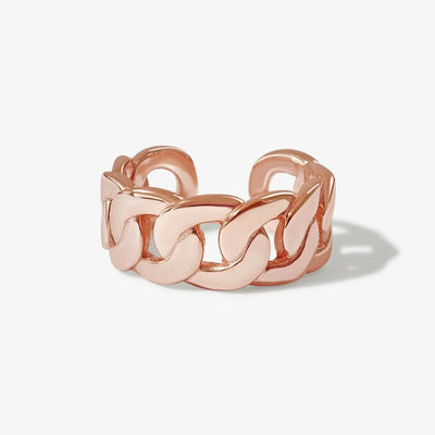 แหวนเปิดโซ่หนาทองคำเหลือง 14K เครื่องประดับเงิน S925