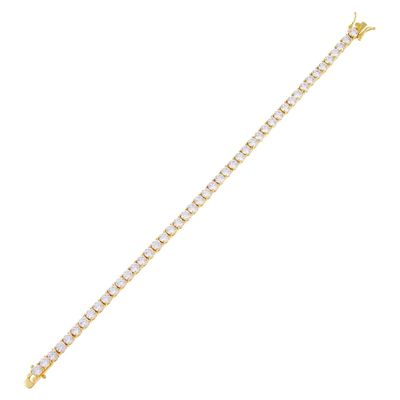 สินค้าร้อน 925 สเตอร์ลิง เงิน Plating ทอง 3 มิลลิเมตร Cubic Zirconia แบรนเซอร์เทนนิสสําหรับผู้หญิง
