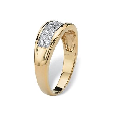 เงิน / ทองแดง ชาย Prong Set แหวนแต่งงานเพชรใน 18k ทองคํา Plating กับเพชร Pave