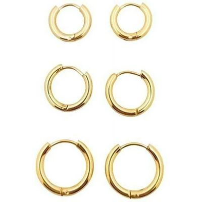 เพียงแค่สีชมพูทองคํา 8 มิลลิเมตร Hinged Huggie สั้น Hoop หูข้อมือเหล็กไร้ขัดสําหรับการปริญญา