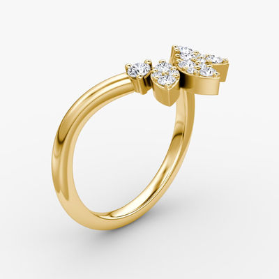 ผู้มาใหม่ออกแบบแหวนแหวนสตอร์ลิ่งเงิน 925 สตอร์ลิ่งเงิน 18K ทอง
