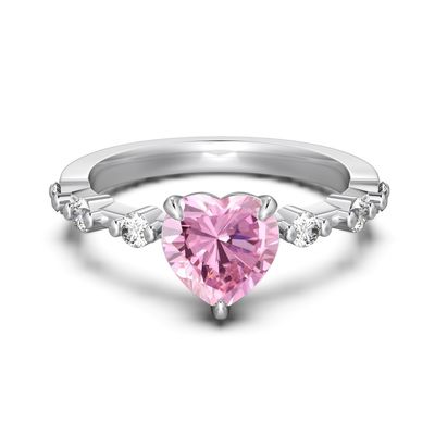Brass/Copper/925 Sterling Silver Heart Ring For Girl Women Jewelry Accessories