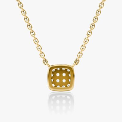 สร้อยคอพร้อมจี้เพชร Cubic Zirconia ทรงสี่เหลี่ยม ชุบทอง 18K เงินแท้ 925