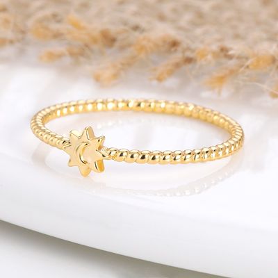 925 เงินสเตอร์ลิง จันทร์วงแหวนดวงอาทิตย์ 18K ทอง Plated พระเครื่อง Unisex