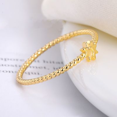 925 เงินสเตอร์ลิง จันทร์วงแหวนดวงอาทิตย์ 18K ทอง Plated พระเครื่อง Unisex