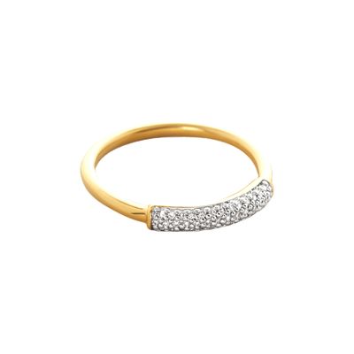 925 สเตอร์ลิงเงิน 18K ทอง Plated CZ สต็อปแหวนสําหรับผู้หญิง