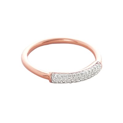 925 สเตอร์ลิงเงิน 18K ทอง Plated CZ สต็อปแหวนสําหรับผู้หญิง