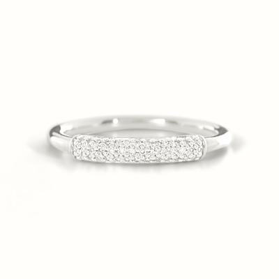 925 สเตอร์ลิงเงิน 18K ทอง Plated CZ สต็อปแหวนสําหรับผู้หญิง