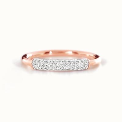 925 สเตอร์ลิงเงิน 18K ทอง Plated CZ สต็อปแหวนสําหรับผู้หญิง