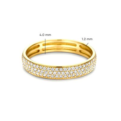 แหวนเงินสเตอร์ลิง 925 ชุบทอง 18K ประดับ CZ แบบครึ่งวง สำหรับผู้หญิง