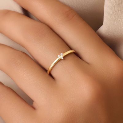 925 สเตอร์ลิง เงินทอง Plated CZ แหวนลูตัสสําหรับผู้หญิง