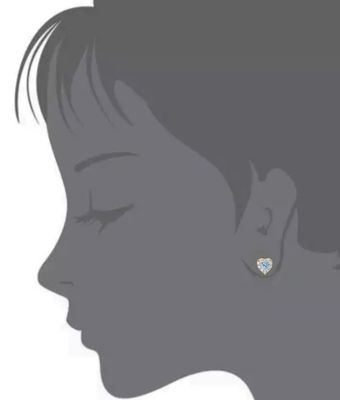 ต่างหูสตั๊ดเด็กทารกรูปหัวใจเคลือบทอง 14K เงินสเตอร์ลิง 925 ประดับ CZ