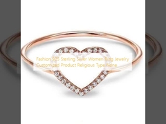 แฟชั่น 925 สเตอร์ลิง เงินผู้หญิง แหวนเครื่องประดับสินค้าที่กําหนดเอง ประเภทศาสนา ไม่มี