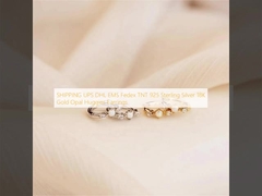 การจัดส่งสินค้า UPS DHL EMS Fedex TNT เงินสเตอร์ลิง 925 ทองคำ 18K ต่างหูโอปอล Huggies