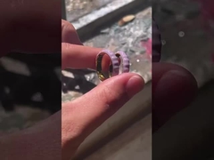 925 สตอร์ลิง เงินเอ็มเนมล์แหวนสาวด้วยมือ 18K ทอง Plated Eternity Band